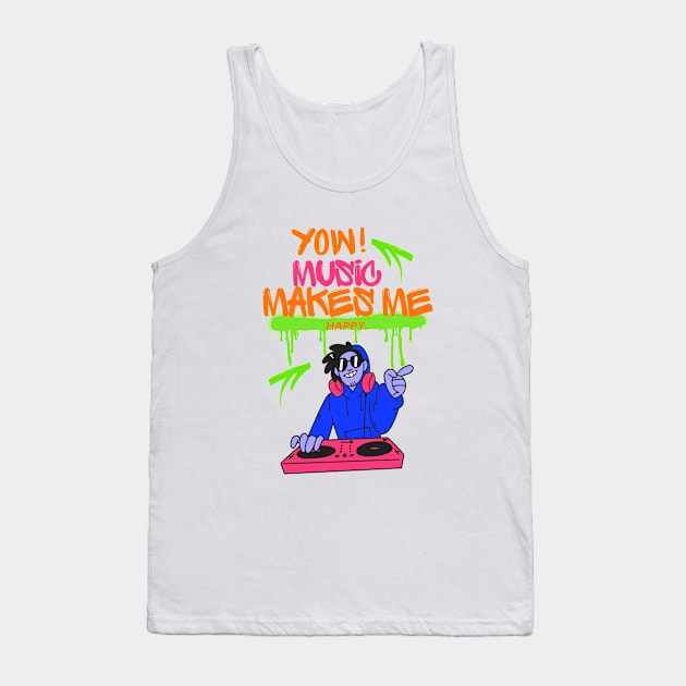 Disc Jockey On Music Tank Top by Proway Design